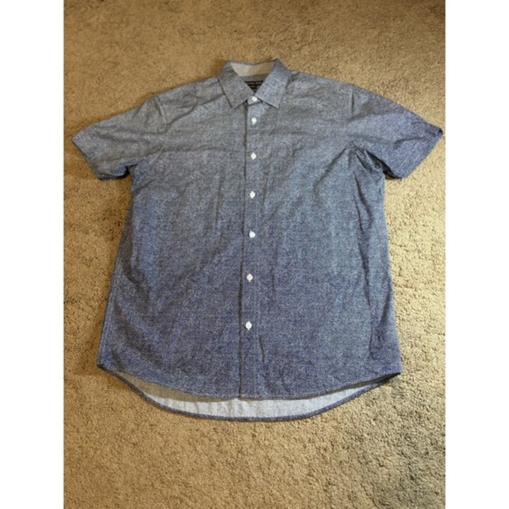 Michael Kors Button Down Shirt Men's Medium Blue Tailored/Classic Fit 100%Cotton